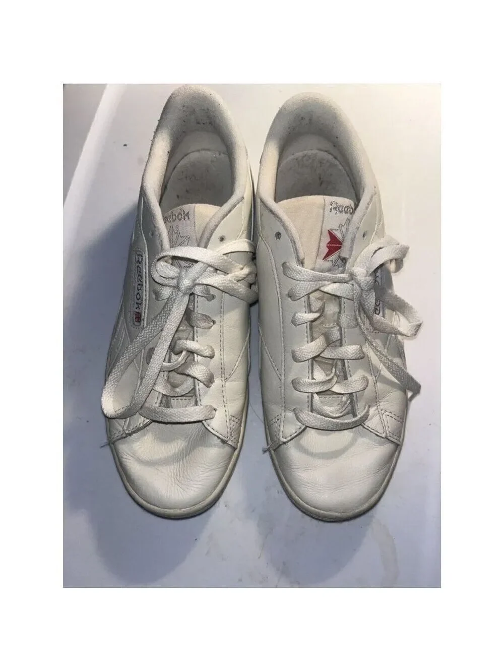 reebok npc low top leather sneaker in chalk size 8 womens